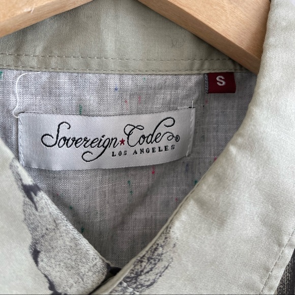 Khaki casual button down with Cactus & longhorn print - Picture 5 of 9